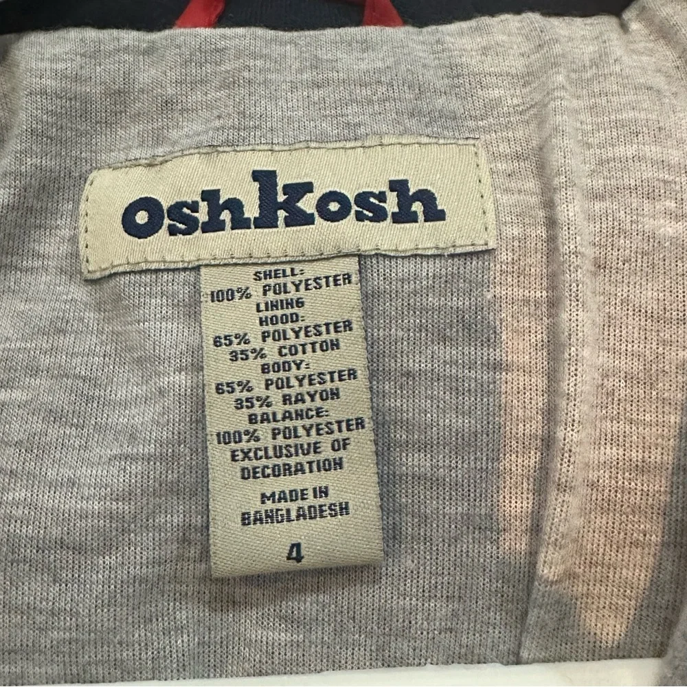 OshKosh B'gosh Boys Red and Navy Kids Water Resistant Lined Jacket size 4